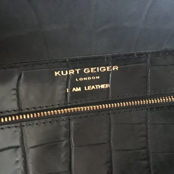 Kurt Geiger London Black Croc Embossed Leather Tote - Picture 15 of 16